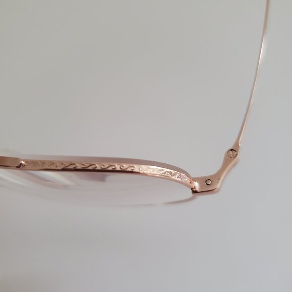 Womens AESTHETIC Aviator Glasses Rose Gold Frames Adjustable Nose Pads 57-14-140 - Picture 4 of 9